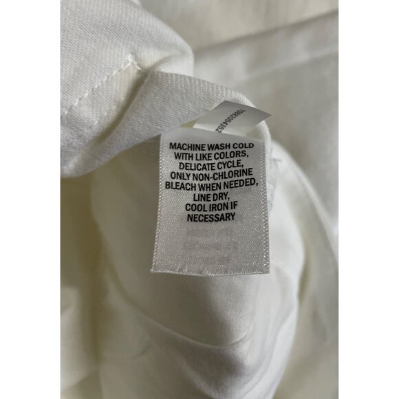 Ophelia Roe Women's Size Large White Denim Jean Midi Skirt Front Slit - Picture 10 of 10